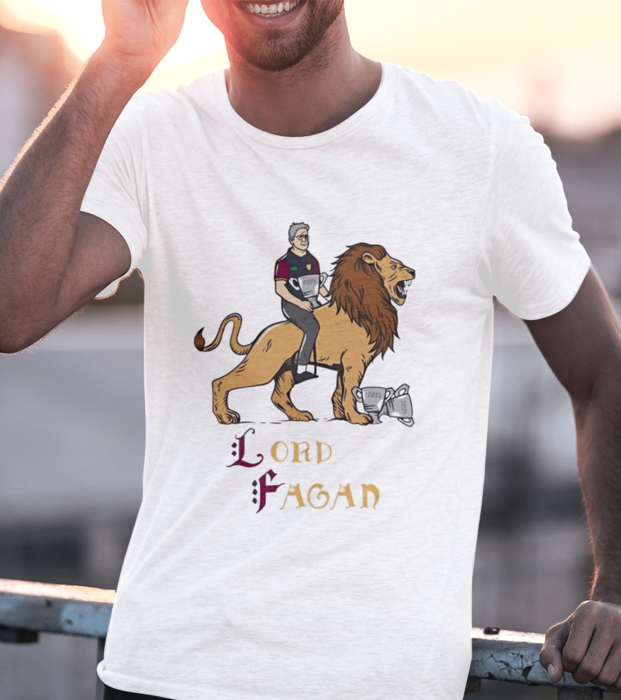 Lord Fagan Brisbane Lions 2024 Premiership Trophy Holder Riding Lion T-Shirt