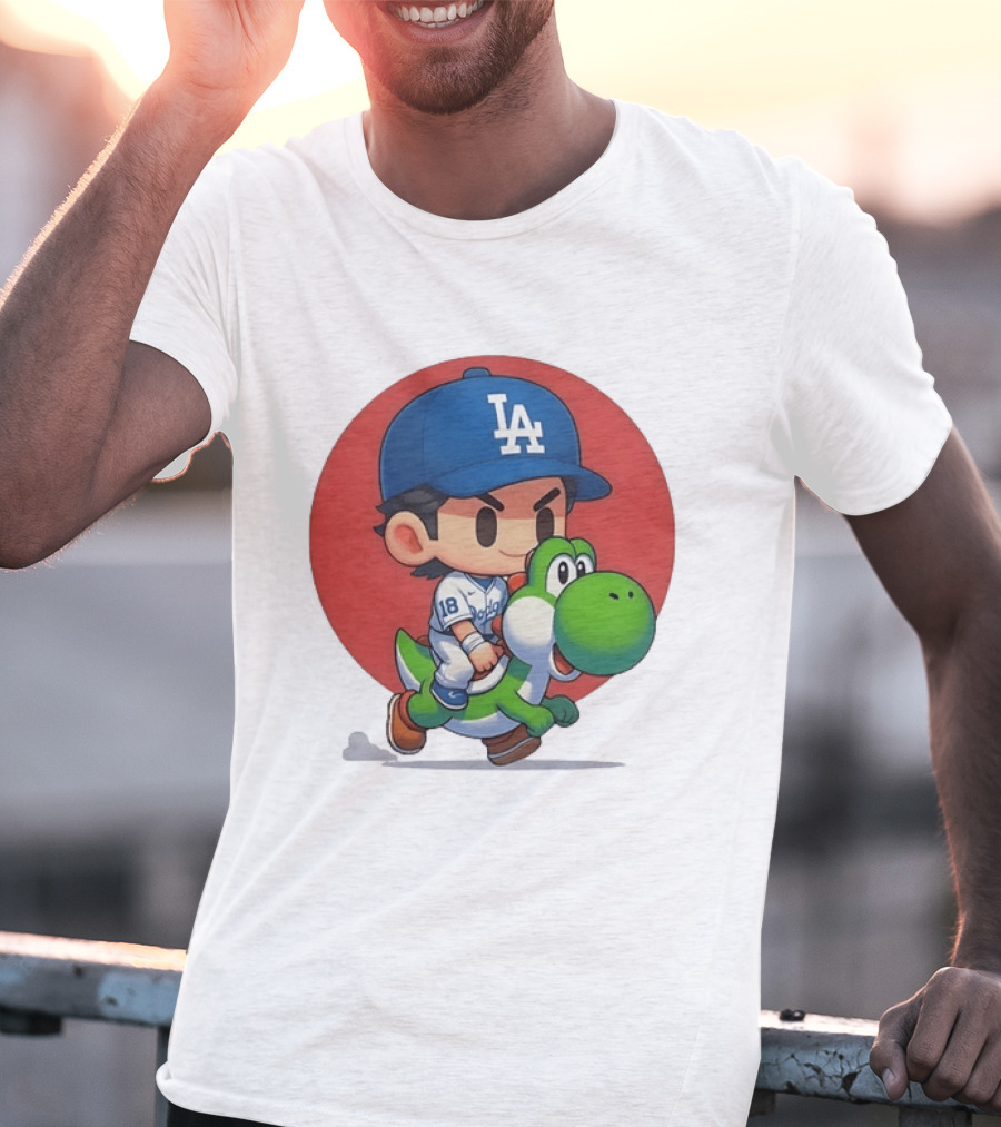 Los Angeles Dodgers Shohei Ohtani 18 Riding Yoshi T-Shirt