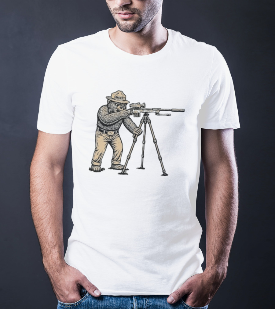 Smokey Bear Sniper Forest Ranger With Rifle T-Shirt