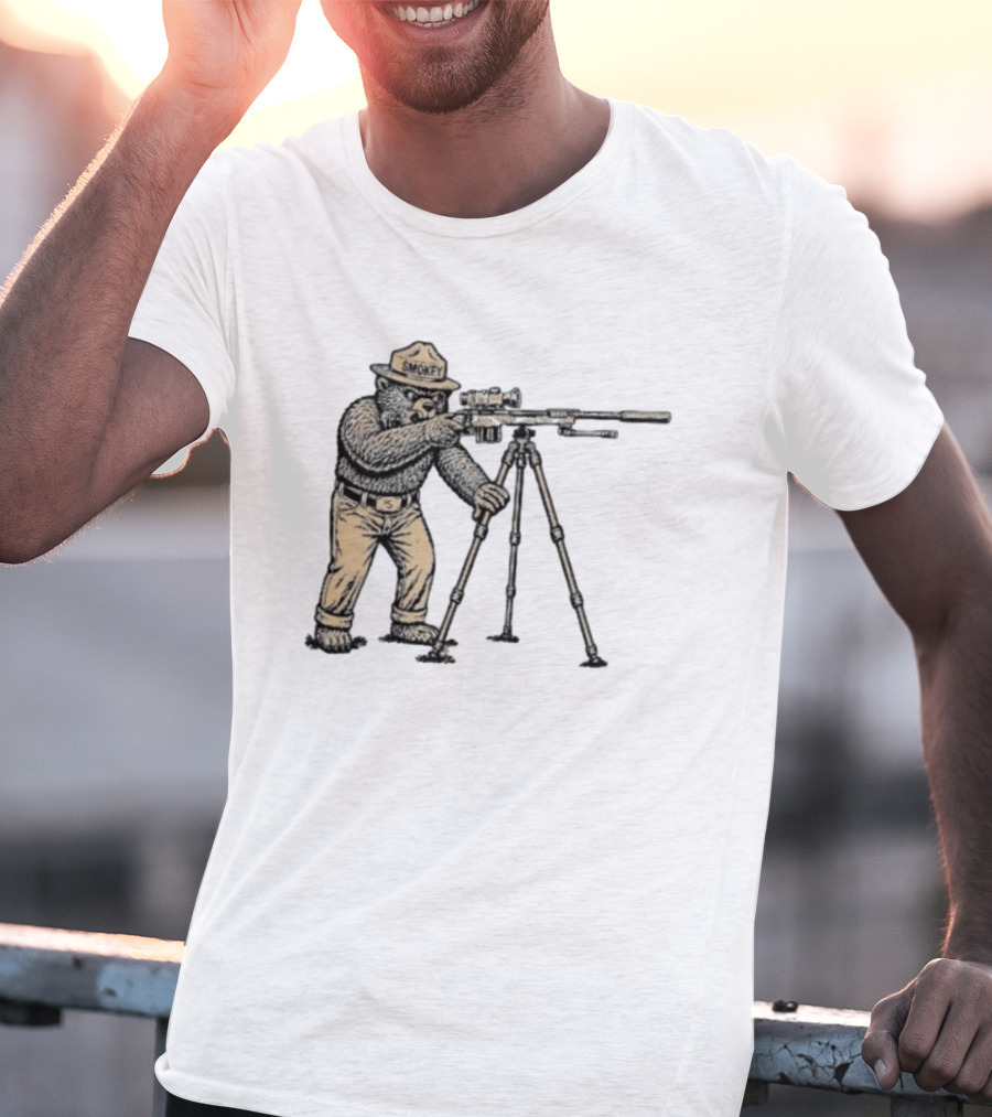 Smokey Bear Sniper Forest Ranger With Rifle T-Shirt