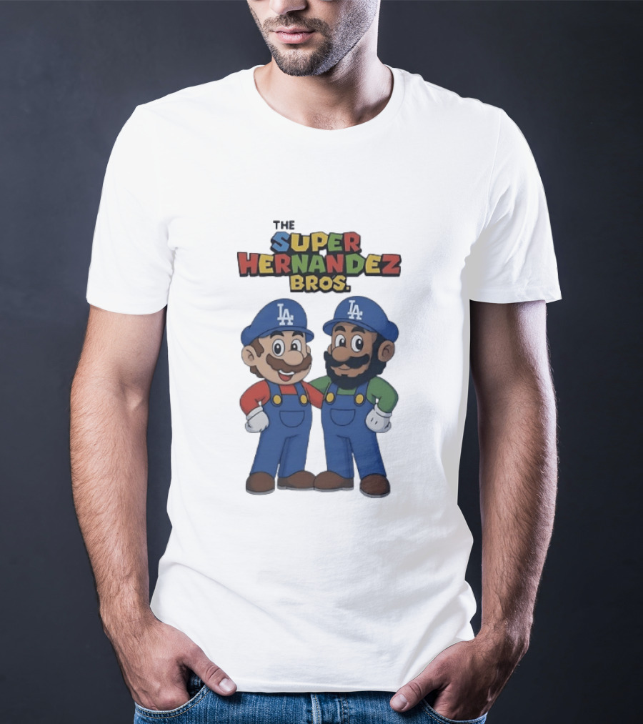 The Super Hernandez Bros Los Angeles Dodgers LA Cap Characters T-Shirt