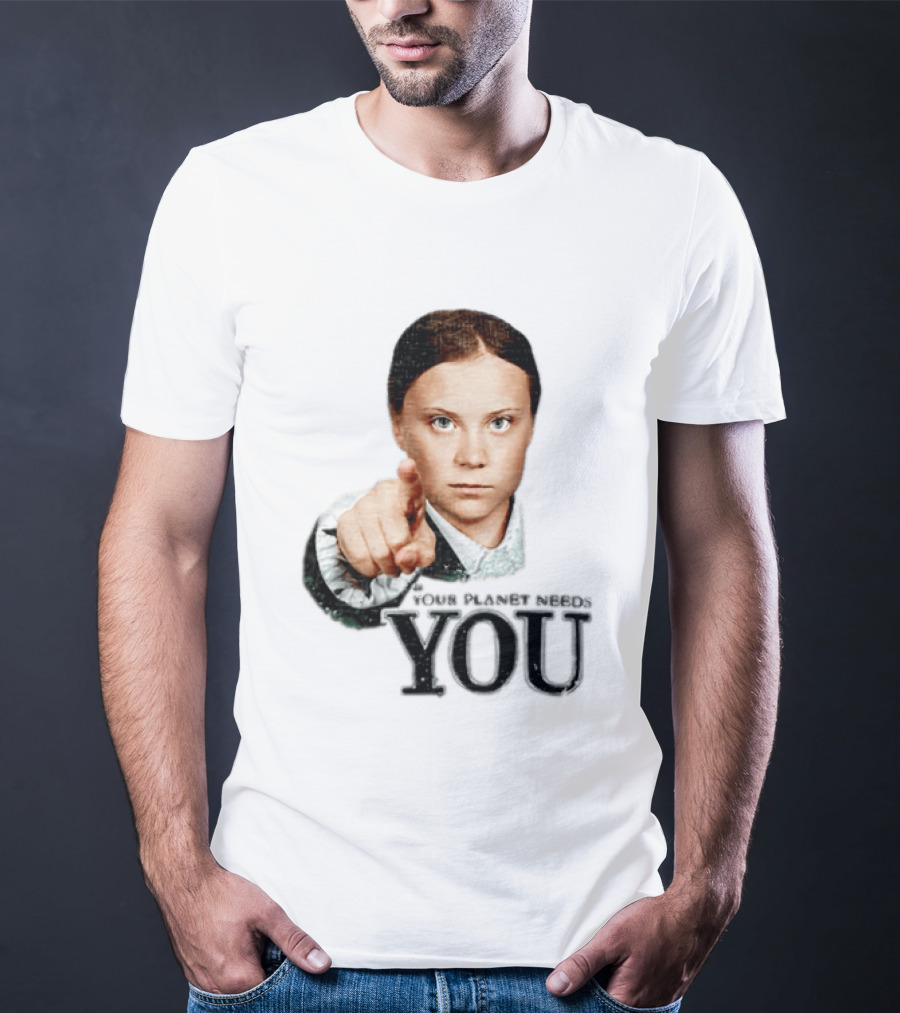 Your Planet Needs You Girl Pointing Iconic Call To Action T-Shirt