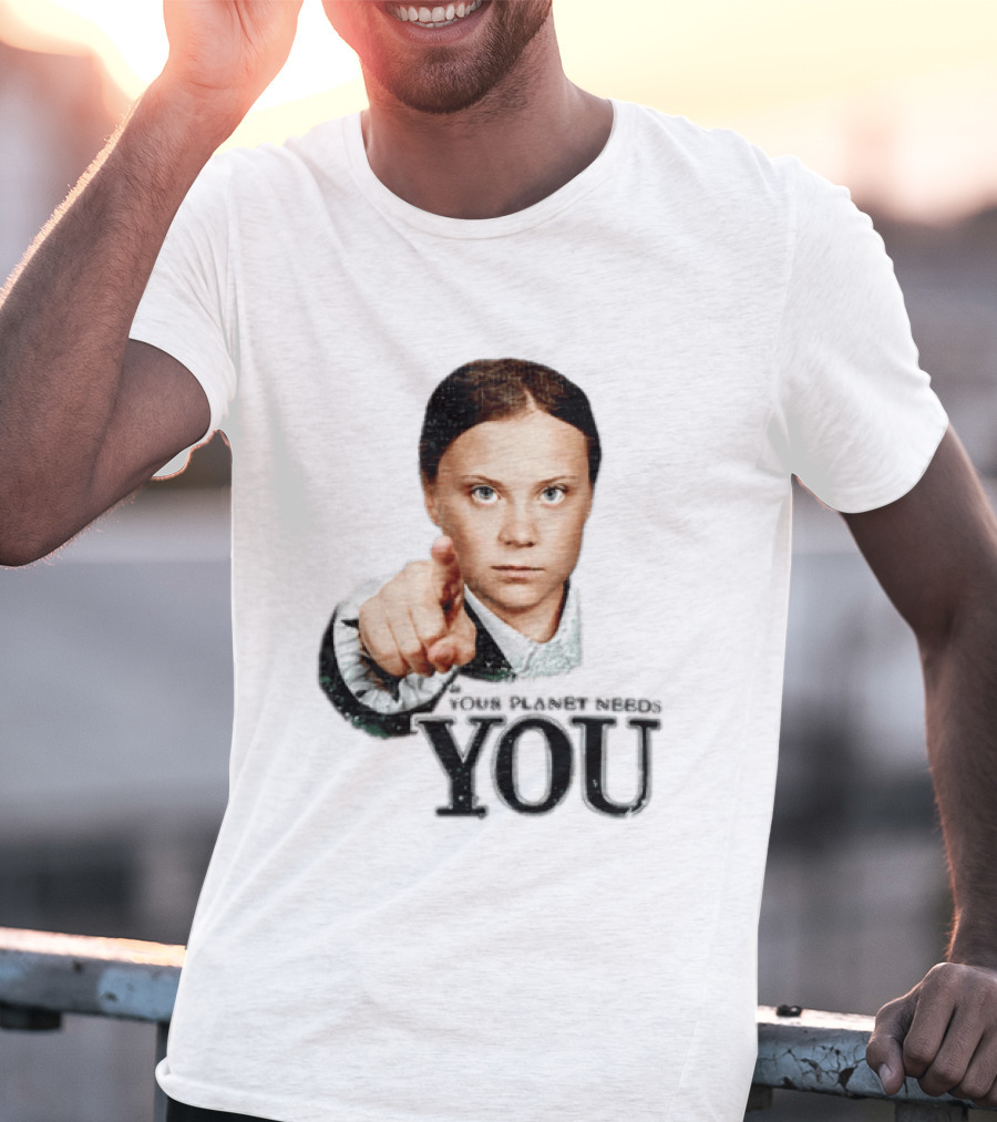 Your Planet Needs You Girl Pointing Iconic Call To Action T-Shirt