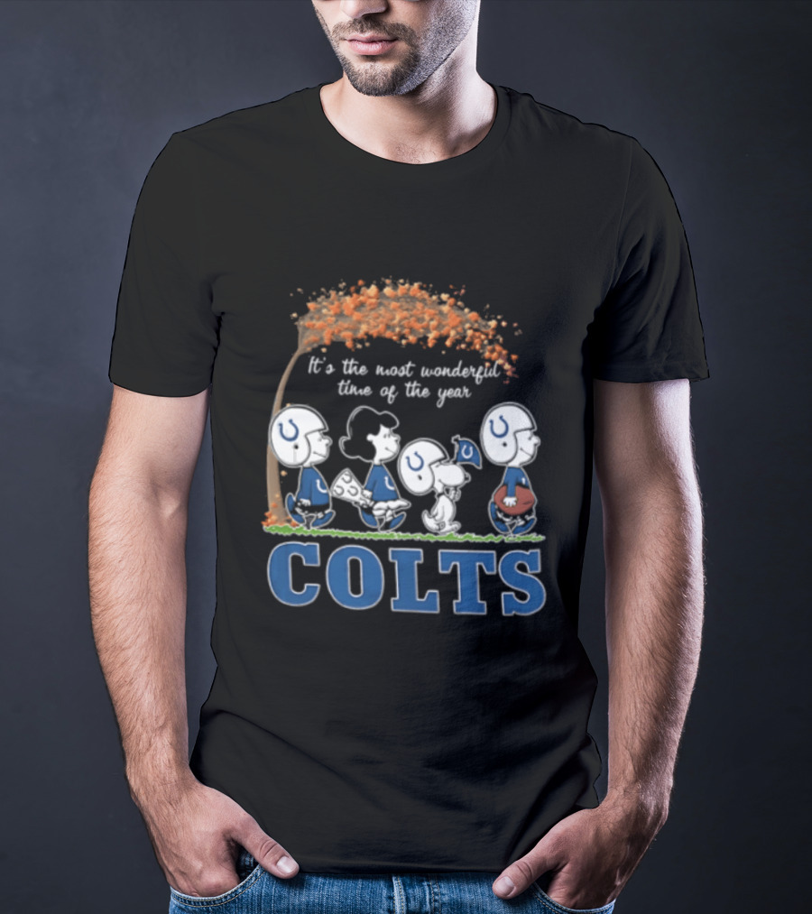 Charlie Brown Snoopy Colts Football It's The Most Wonderful Time Of The Year T-Shirt