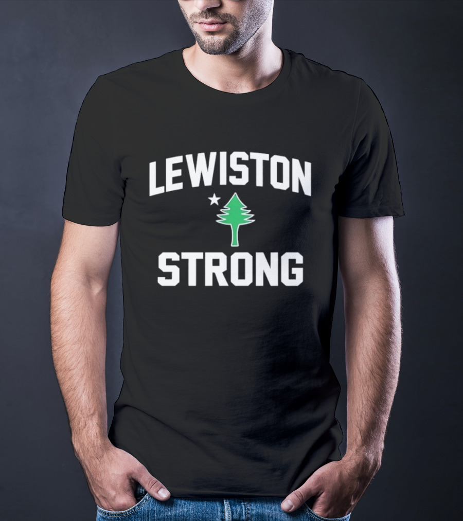 Lewiston Strong Maine Pine Tree Symbol Unity T-Shirt