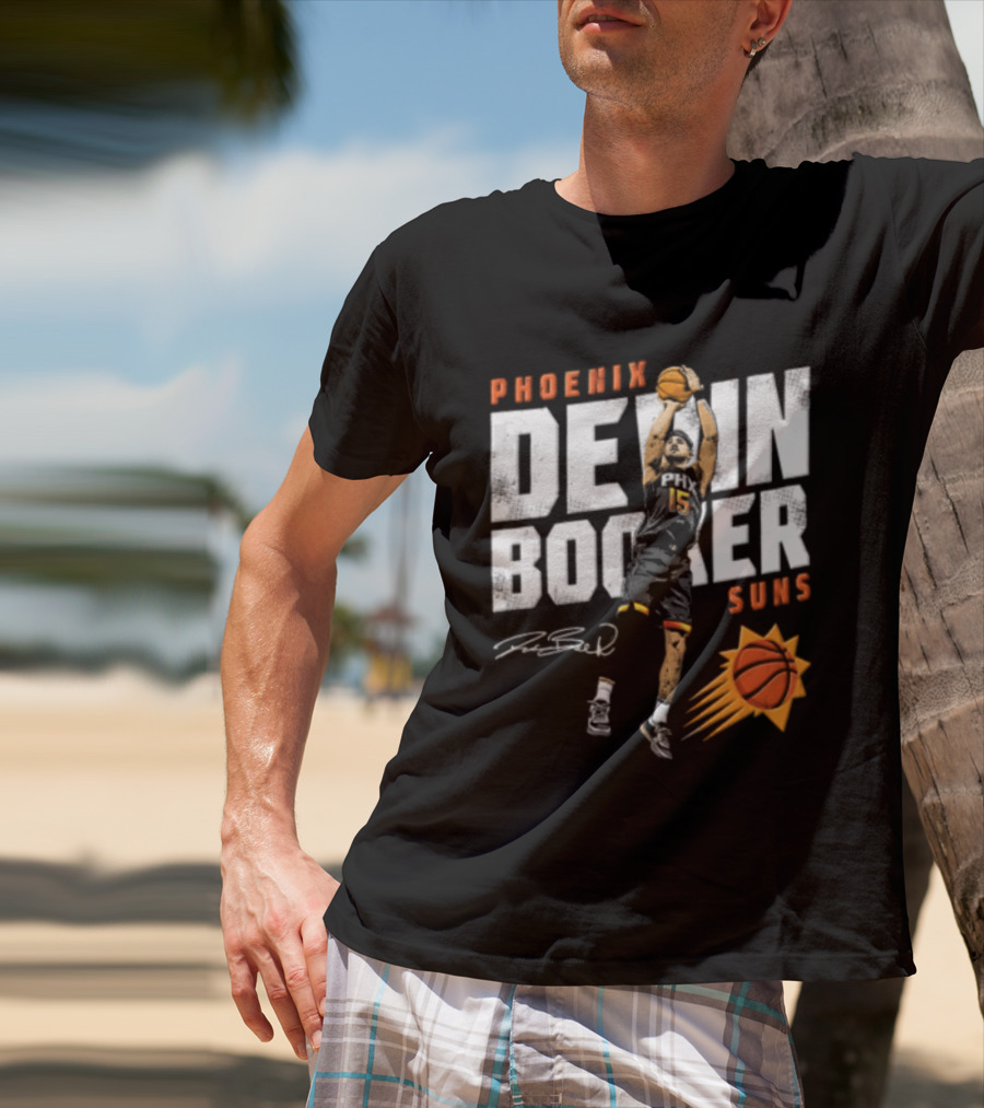Phoenix Suns Devin Booker Jump Shot NBA Basketball T-Shirt