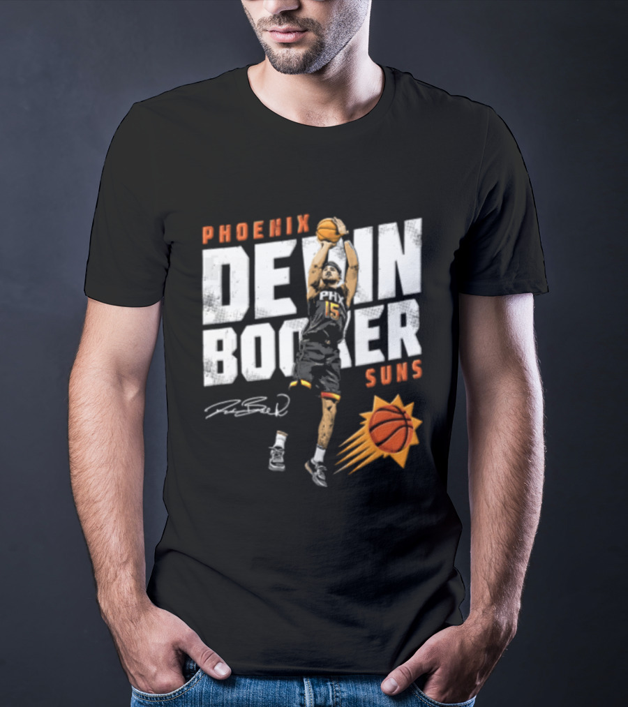 Phoenix Suns Devin Booker Jump Shot NBA Basketball T-Shirt