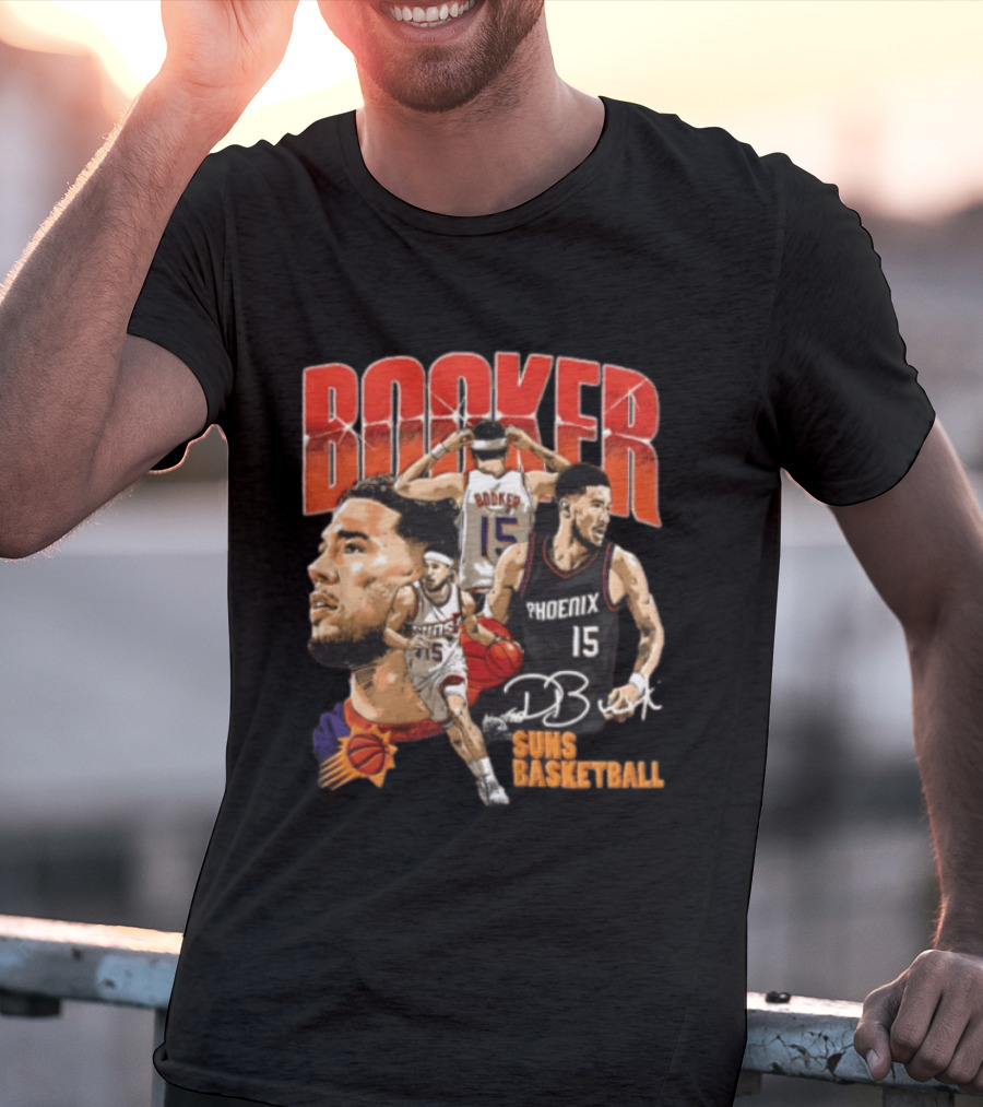 Devin Booker Phoenix Suns Basketball Player Action 15 Suns NBA Basketball T-Shirt
