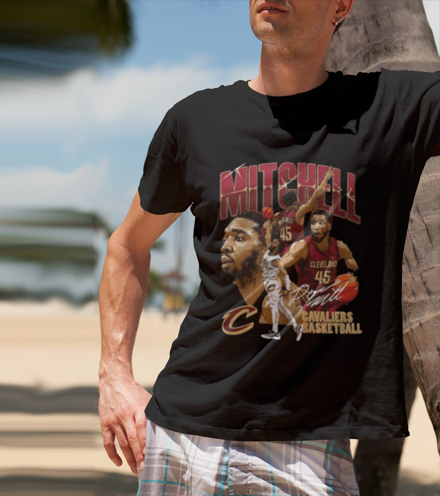 Donovan Mitchell Cleveland Cavaliers Basketball 45 Player Action Poses T-Shirt