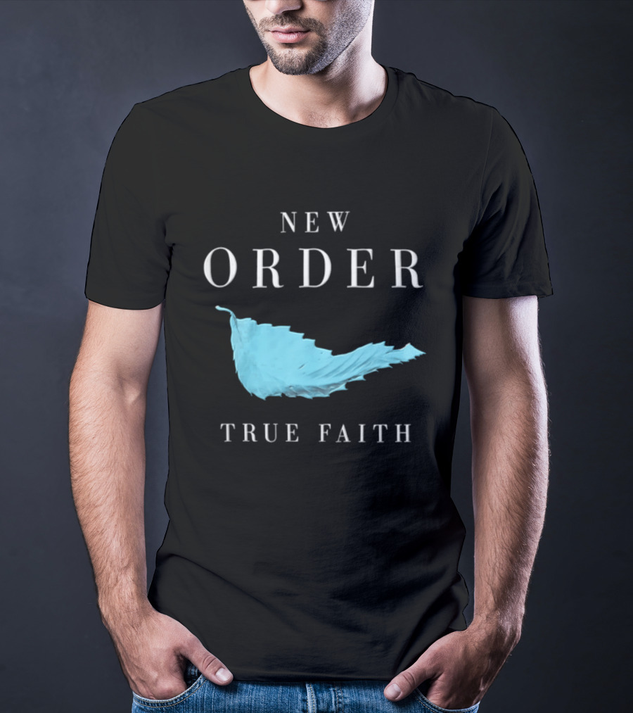 New Order True Faith Blue Leaf Black T-Shirt