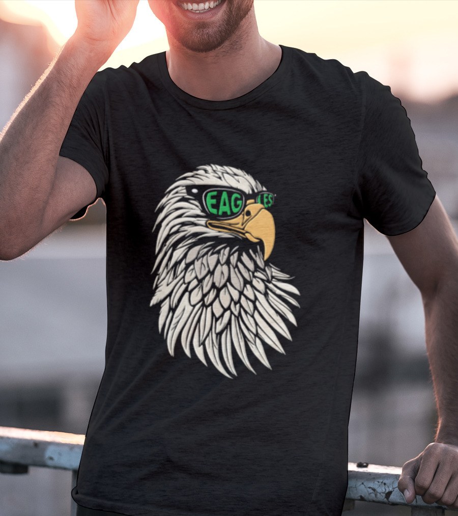 Philadelphia Eagles Bald Eagle Head With Sunglasses T-Shirt