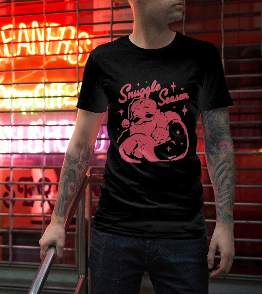 Snuggle Season Santa Claus Christmas Cat T-Shirt