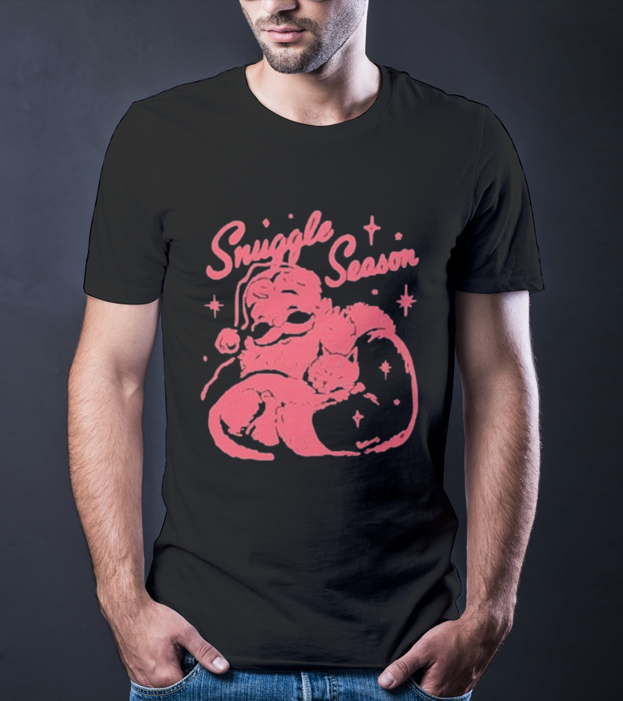 Snuggle Season Santa Claus Christmas Cat T-Shirt