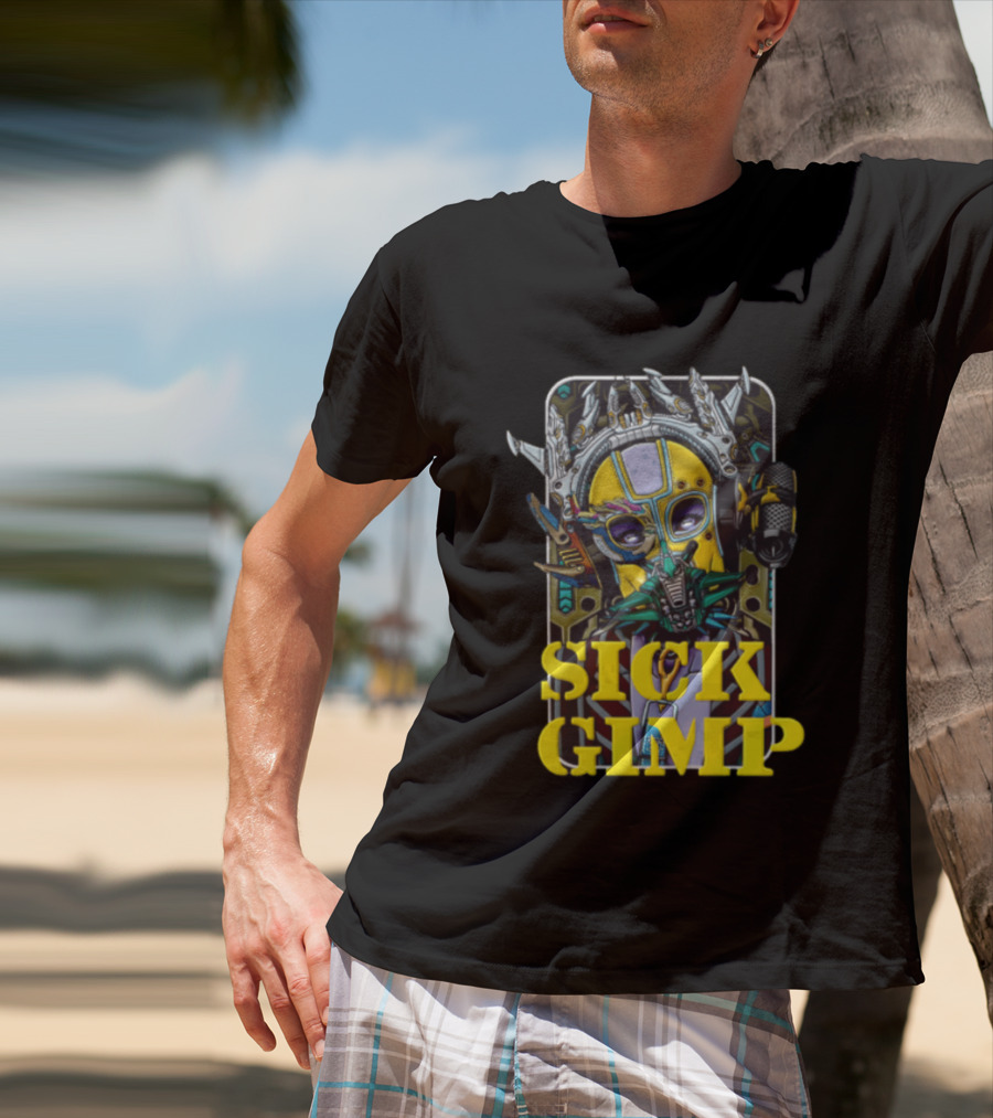 Sick Gimp Cybernetic Masked Figure Futuristic T-Shirt