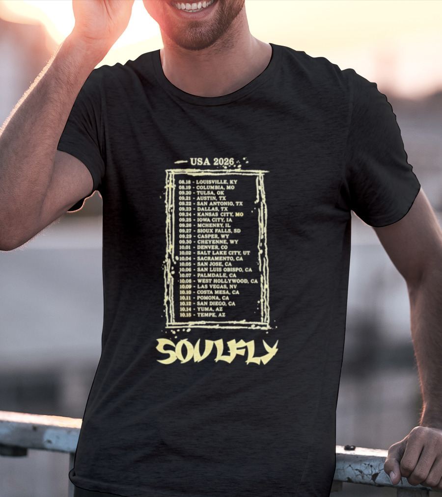USA 2026 Tour Dates Soulfly T-Shirt