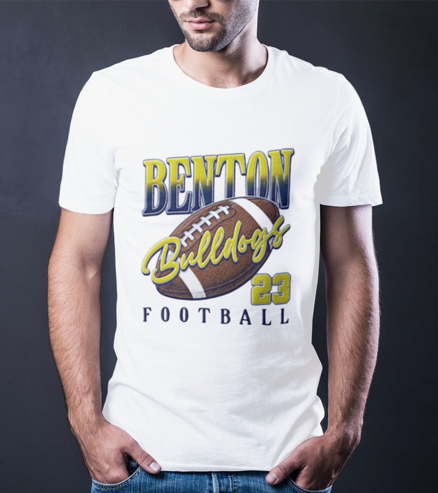 Benton Bulldogs 23 Football Team Spirit Fan Gear T-Shirt