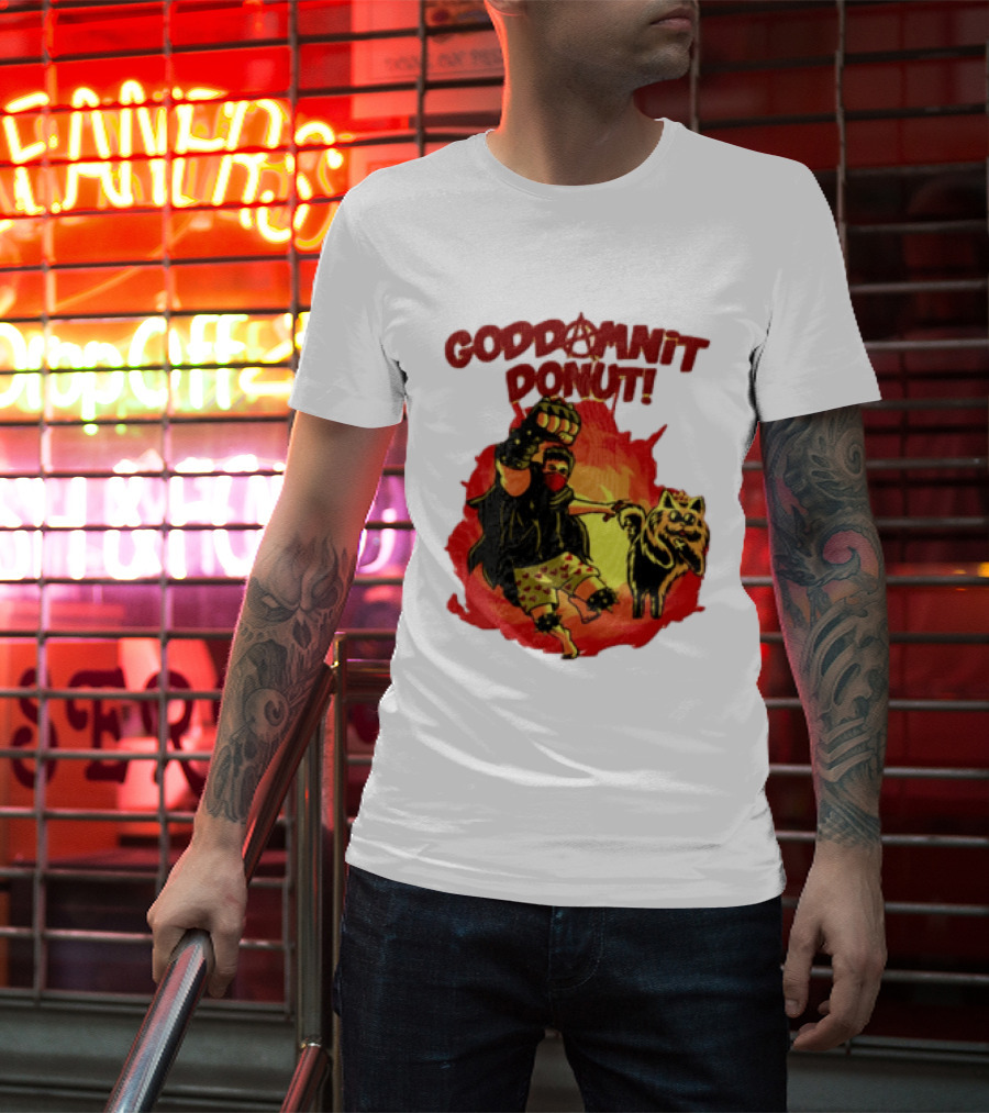 Goddamnit Donut Dungeon Crawler Carl With Mask And Cat T-Shirt