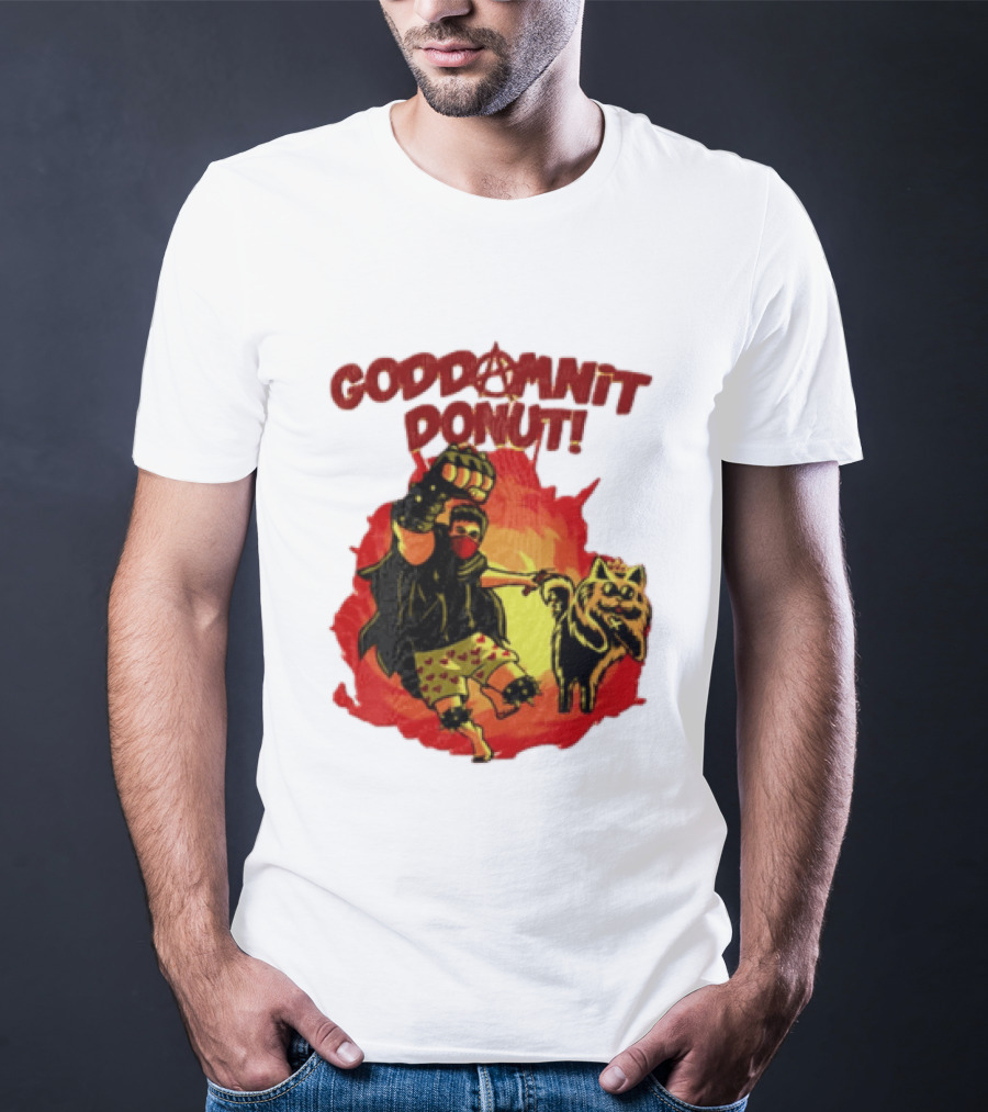 Goddamnit Donut Dungeon Crawler Carl With Mask And Cat T-Shirt