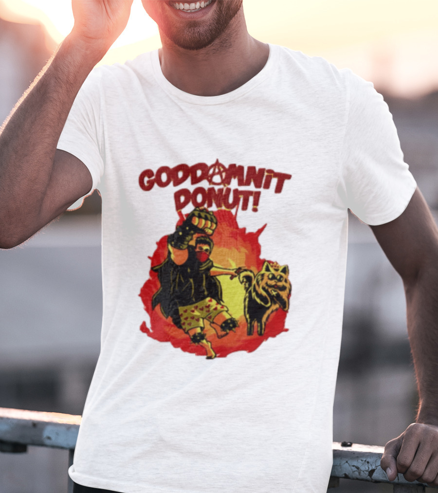 Goddamnit Donut Dungeon Crawler Carl With Mask And Cat T-Shirt