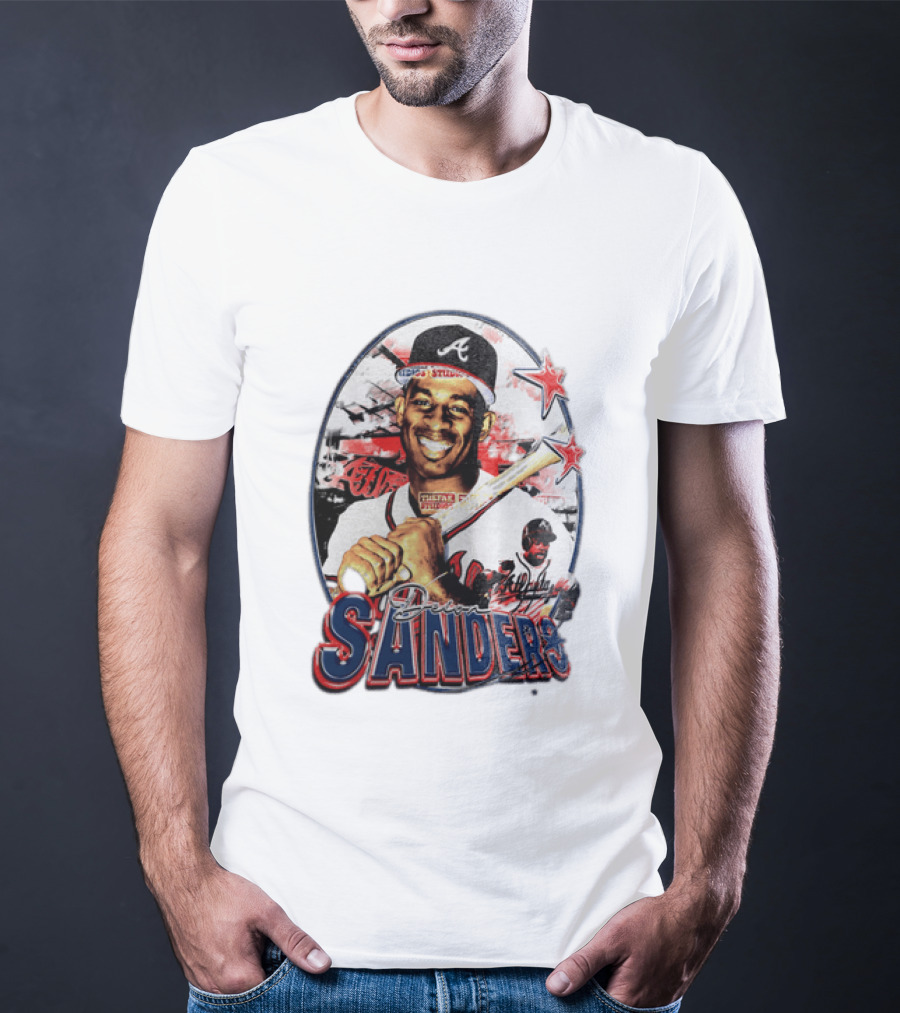 Deion Sanders Atlanta Braves MLB Stars Baseball Sports Memorabilia T-Shirt