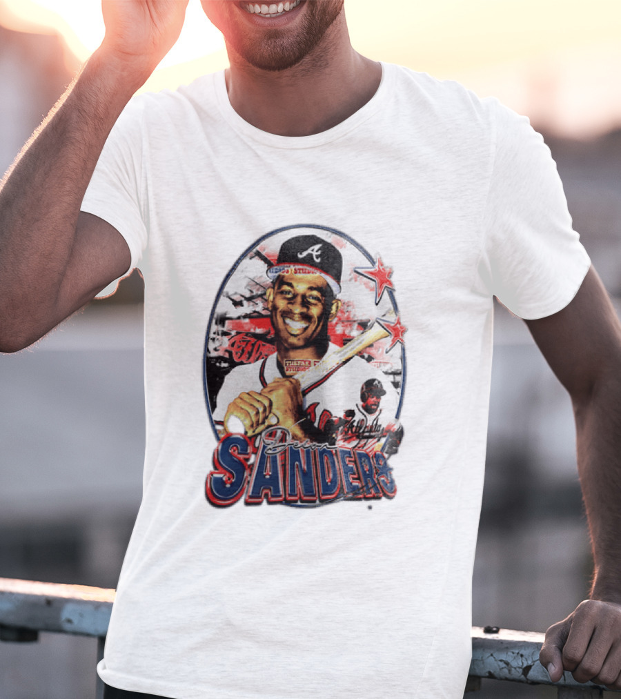Deion Sanders Atlanta Braves MLB Stars Baseball Sports Memorabilia T-Shirt