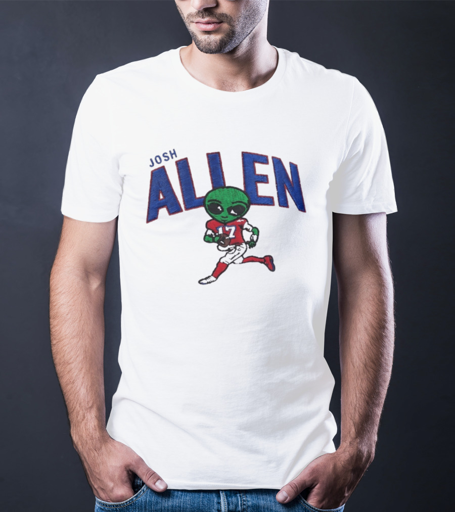 Josh Allen Buffalo Bills Alien 17 Football Player Running T-Shirt