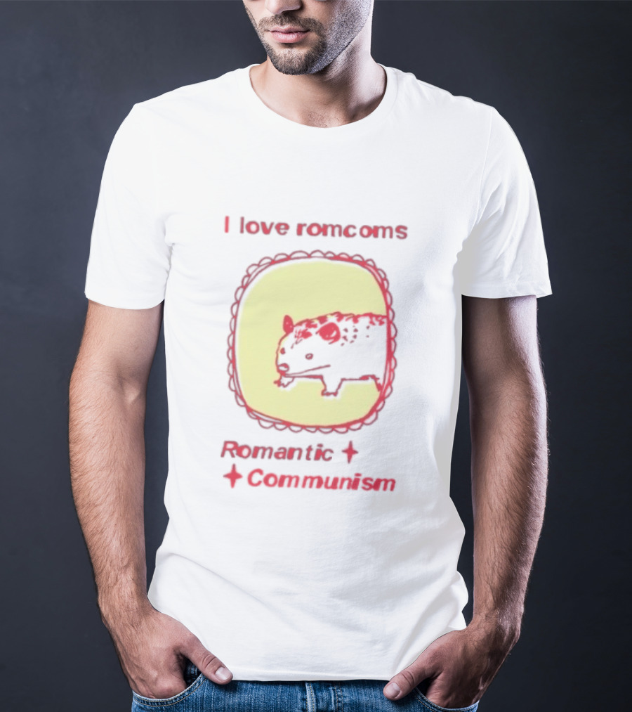 Opossum I Love Romcoms Romantic Communism T-Shirt