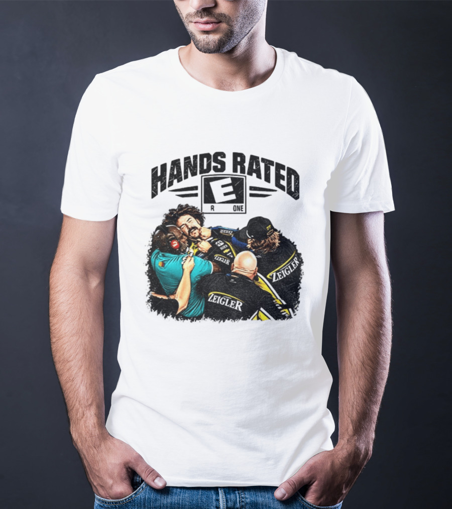 Ryan Blaney Vs Carson Hocevar Hands Rated E Zeigler Racing For Everyone T-Shirt