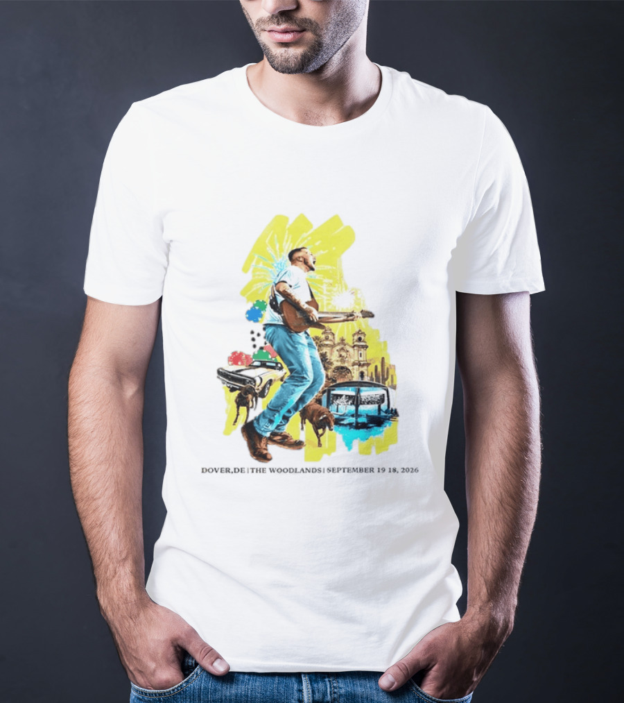 The Woodlands Concert Dover DE September 2026 Vintage Car Fireworks Artistry T-Shirt