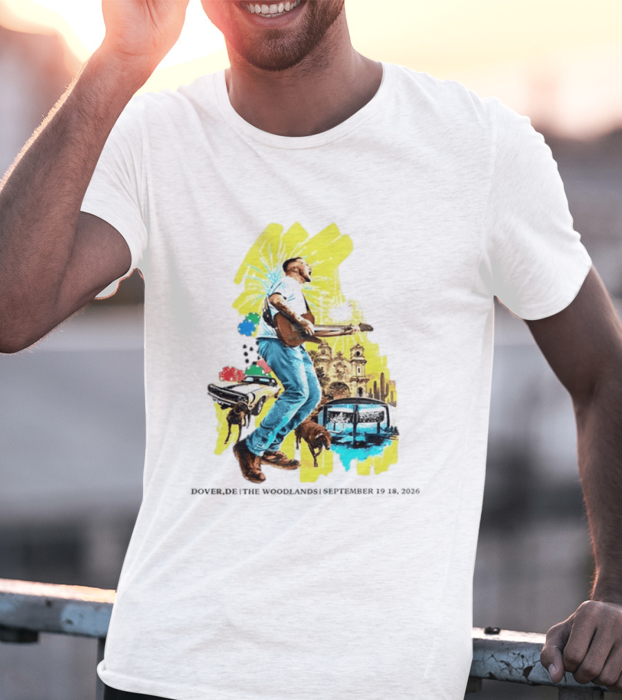 The Woodlands Concert Dover DE September 2026 Vintage Car Fireworks Artistry T-Shirt