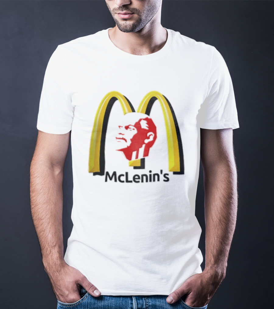 Vladimir Lenin Red Face McLenin's Yellow Arches T-Shirt