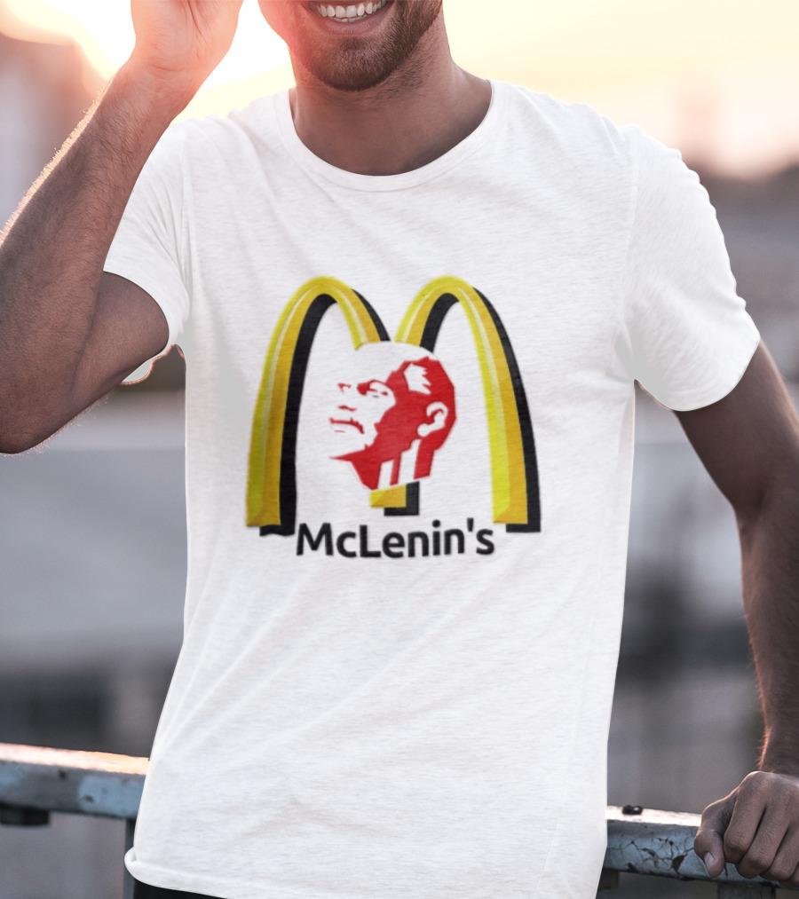 Vladimir Lenin Red Face McLenin's Yellow Arches T-Shirt