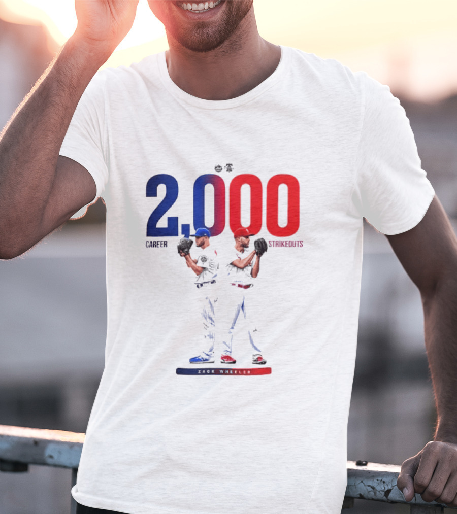 Zack Wheeler 2000 Career Strikeouts NY Mets Philadelphia Phillies T-Shirt