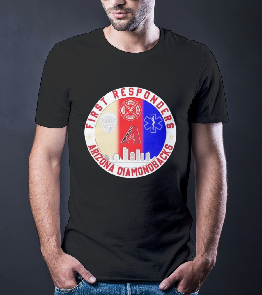 Arizona Diamondbacks First Responders Police Fire Dept EMT Appreciation T-Shirt