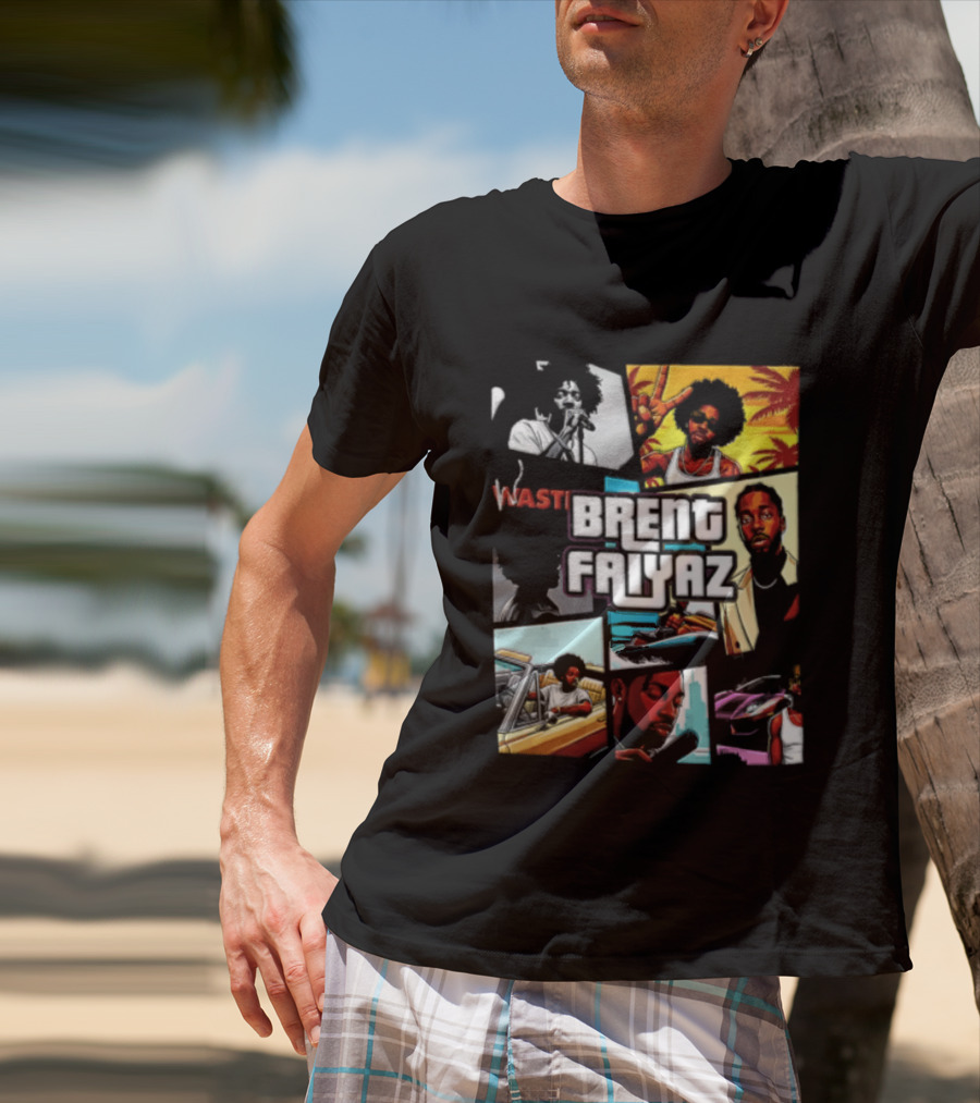 Brent Faiyaz Wasteland Multiple Panels Singer Lifestyle Retro Beach Vibe T-Shirt