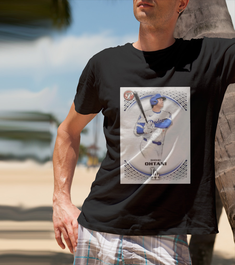 Shohei Ohtani Los Angeles Dodgers LA Number 28 Refractor 2006 T-Shirt
