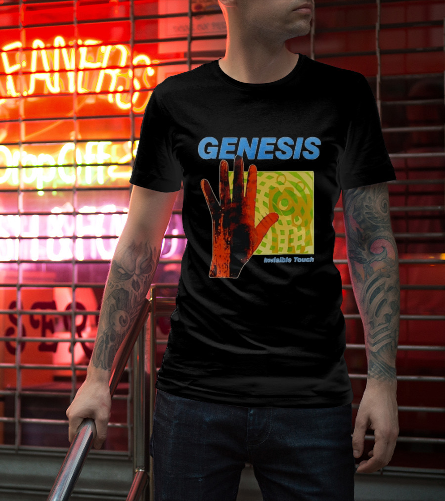 Genesis Invisible Touch Band Progressive Rock Album Cover Hand T-Shirt