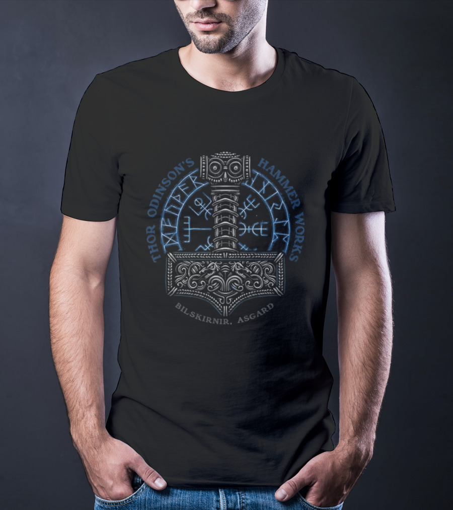 Thor Odinson's Hammer Works Bilskirnir Asgard T-Shirt