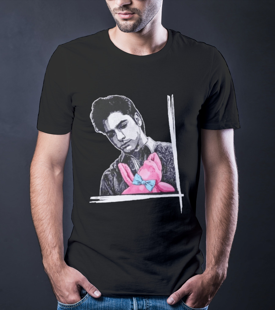 John Stamos Uncle Jesse Pink Bunny With Blue Bow Tie T-Shirt