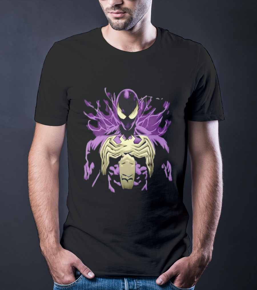 Venom Marvel Symbiote Spider Man Purple Black White T-Shirt