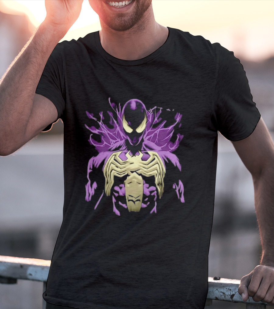 Venom Marvel Symbiote Spider Man Purple Black White T-Shirt