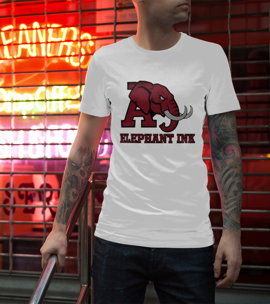 Alabama Crimson Tide Elephant Ink College Football T-Shirt