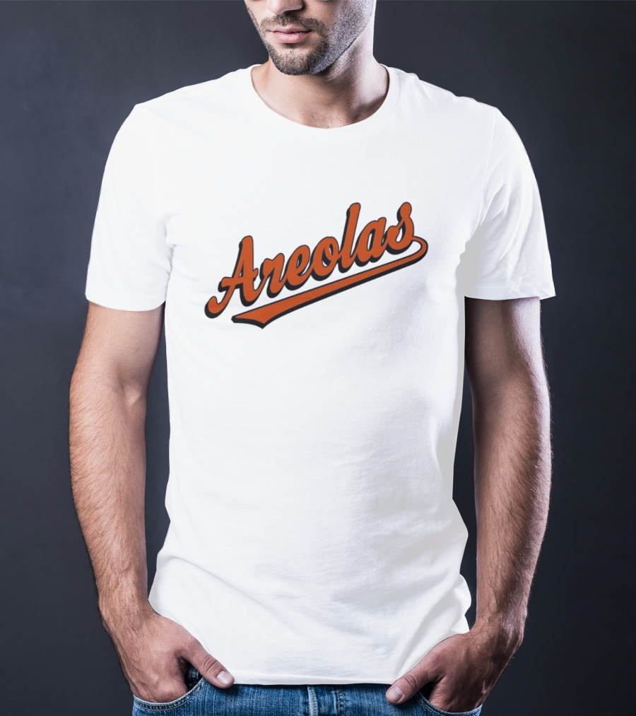 Areolas Script Sporty Baseball Style Retro Font T-Shirt