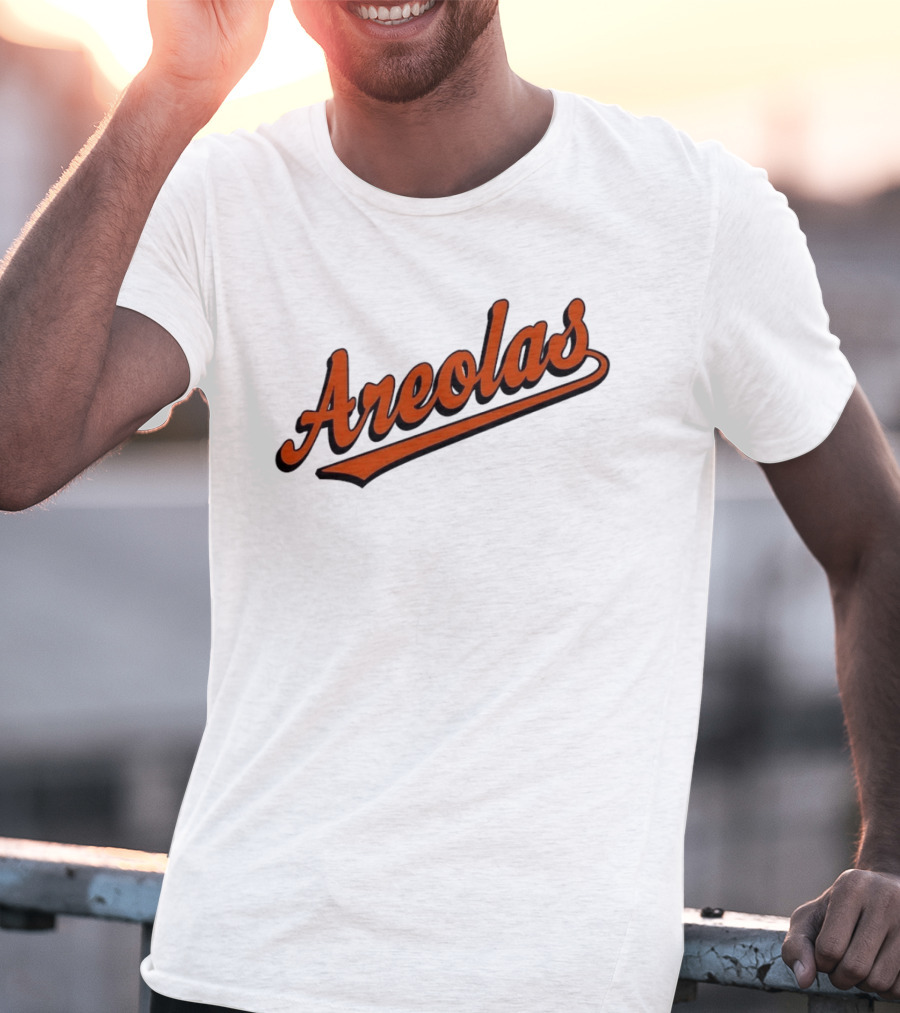 Areolas Script Sporty Baseball Style Retro Font T-Shirt