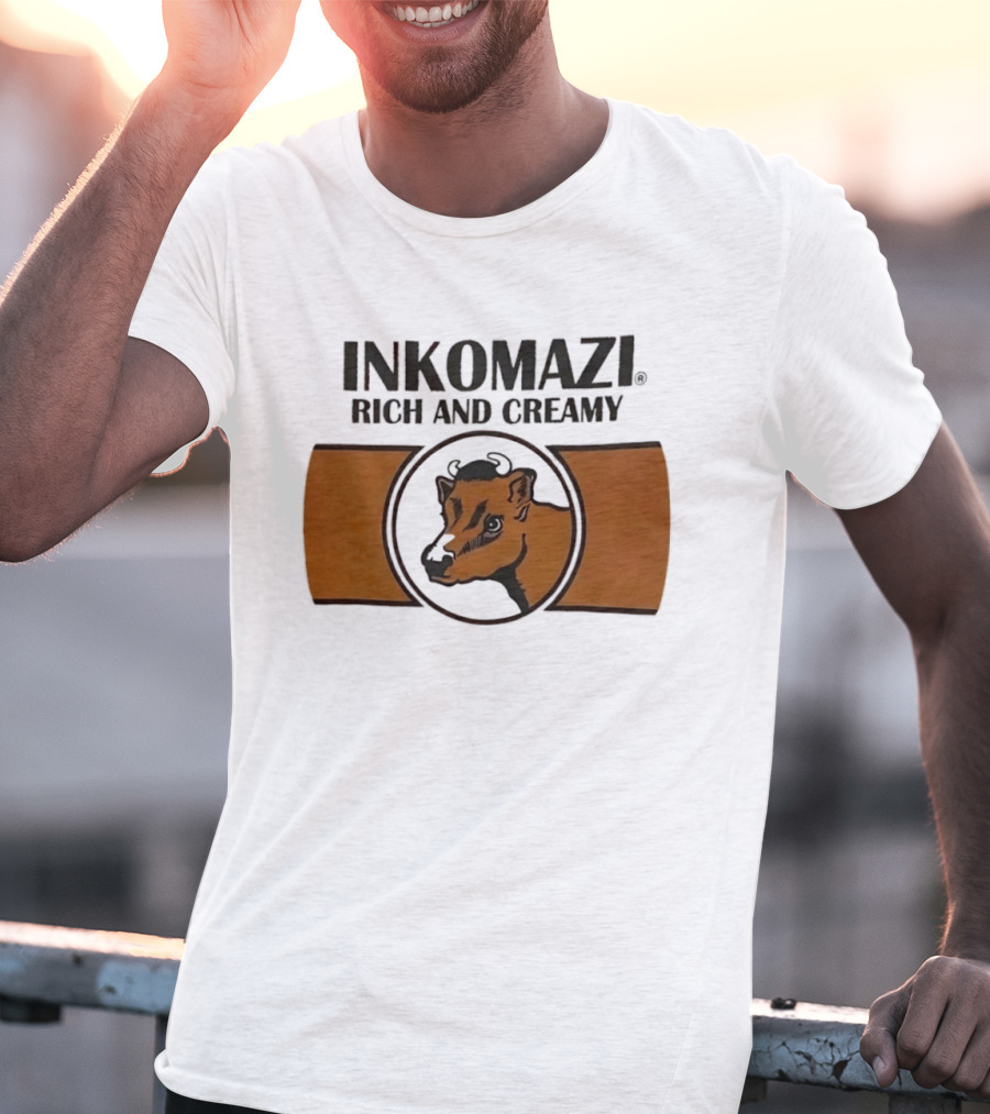 INKOMAZI Rich And Creamy Cow Dairy Iconic Branding T-Shirt