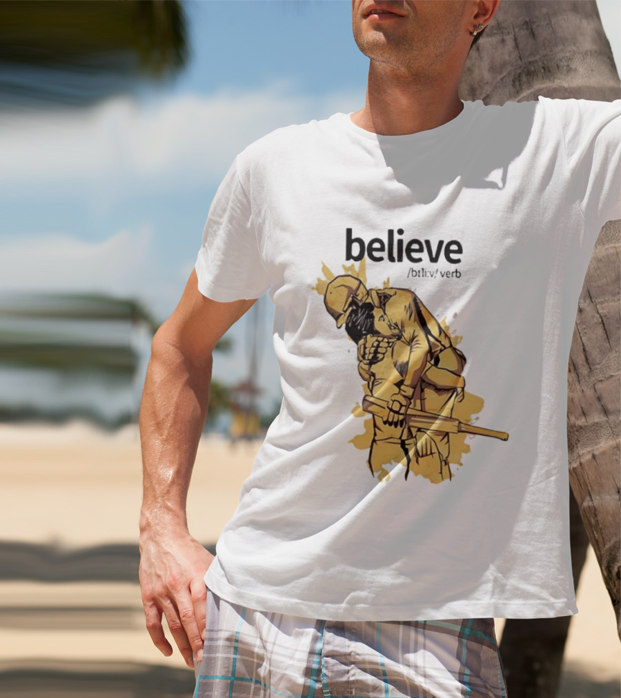 Believe Verb Definition Inspirational Motivation Embrace Cricket Players Hugging T-Shirt