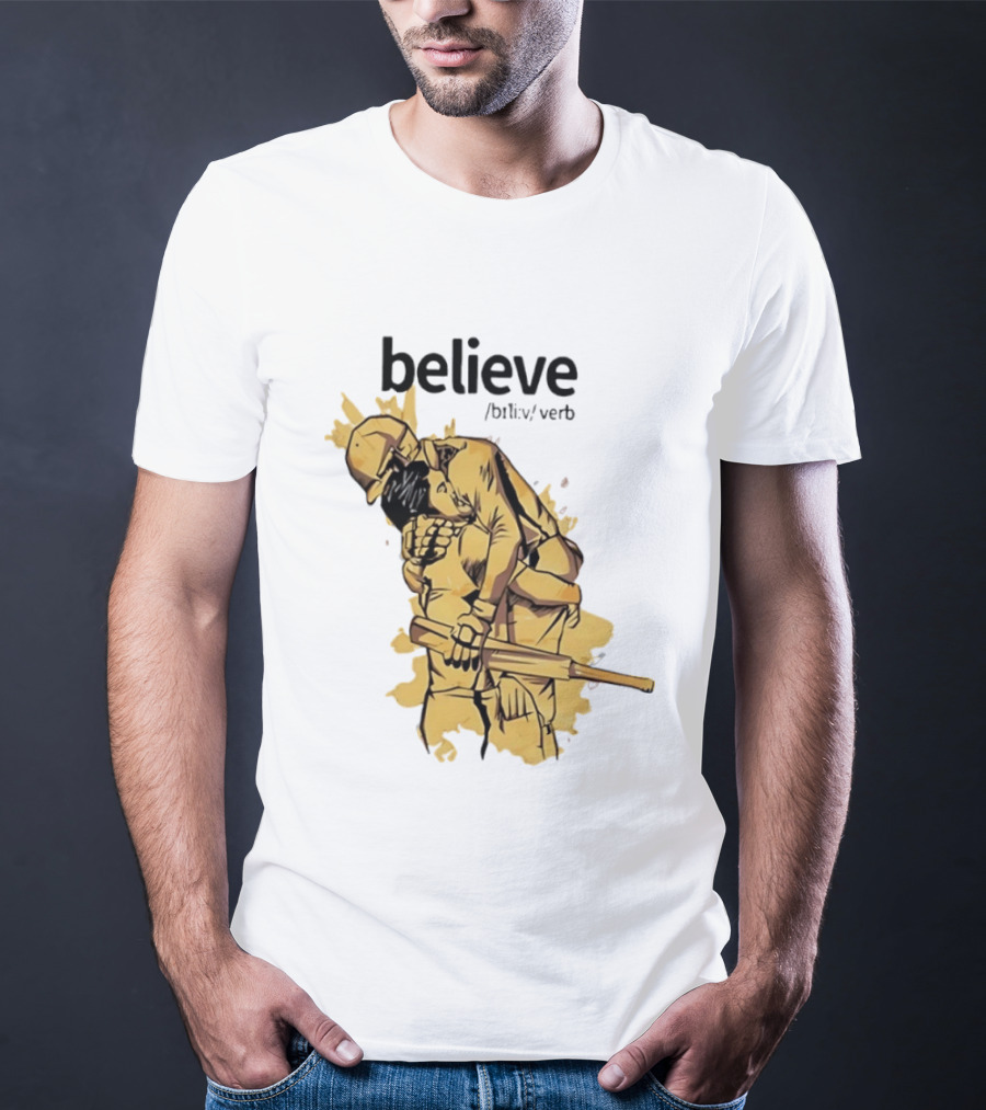 Believe Verb Definition Inspirational Motivation Embrace Cricket Players Hugging T-Shirt