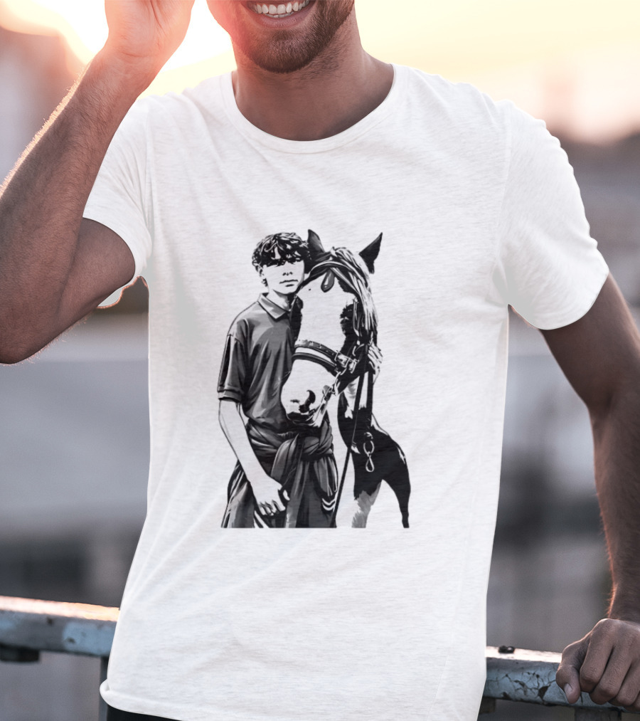 Boy With His Horse Equestrian Farm Life T-Shirt