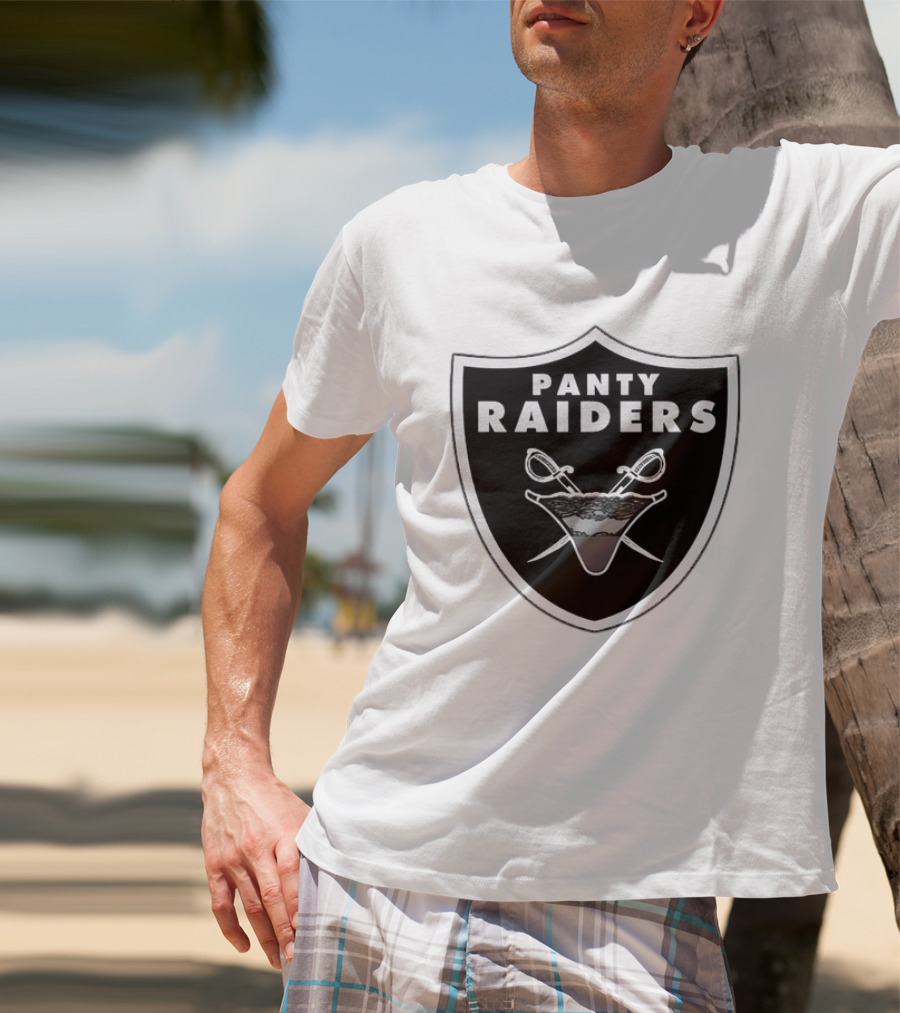 Las Vegas Panty Raiders Shield Swords And Underwear Crest T-Shirt
