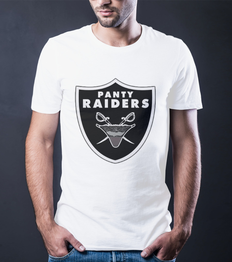 Las Vegas Panty Raiders Shield Swords And Underwear Crest T-Shirt